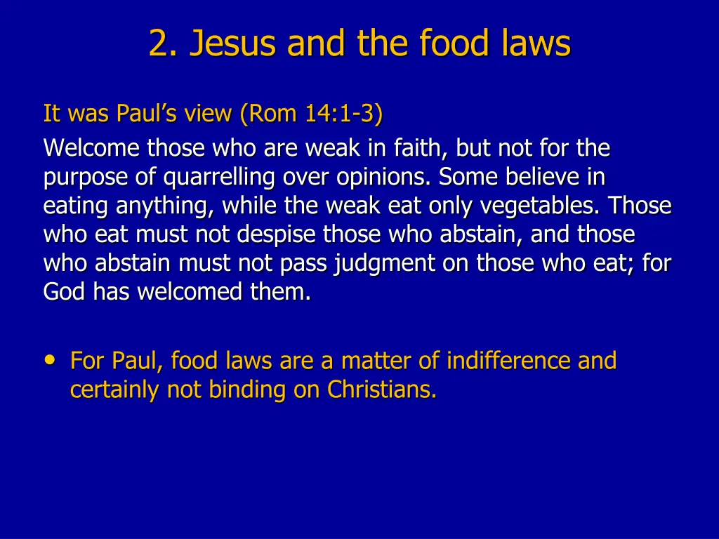 2 jesus and the food laws 2