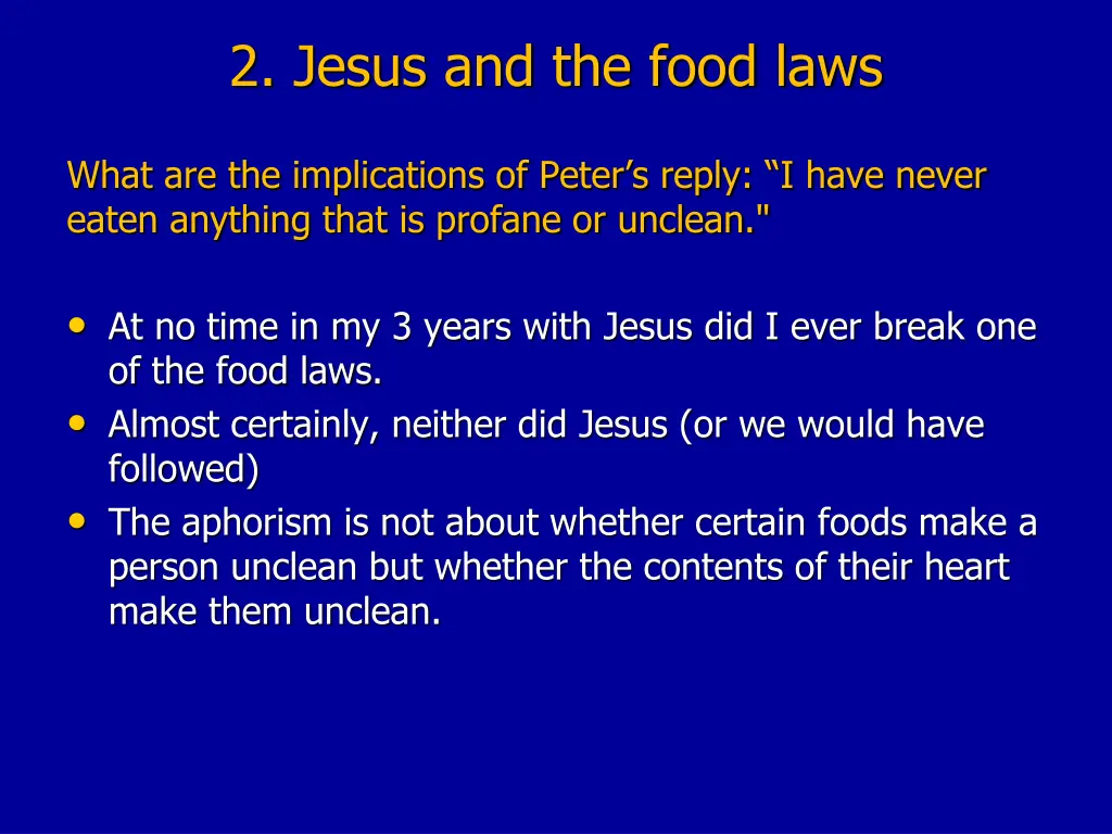 2 jesus and the food laws 5