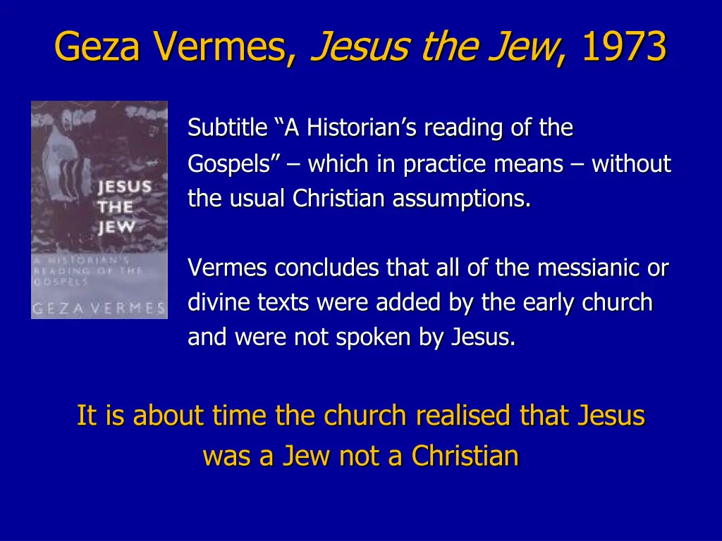 geza vermes jesus the jew 1973