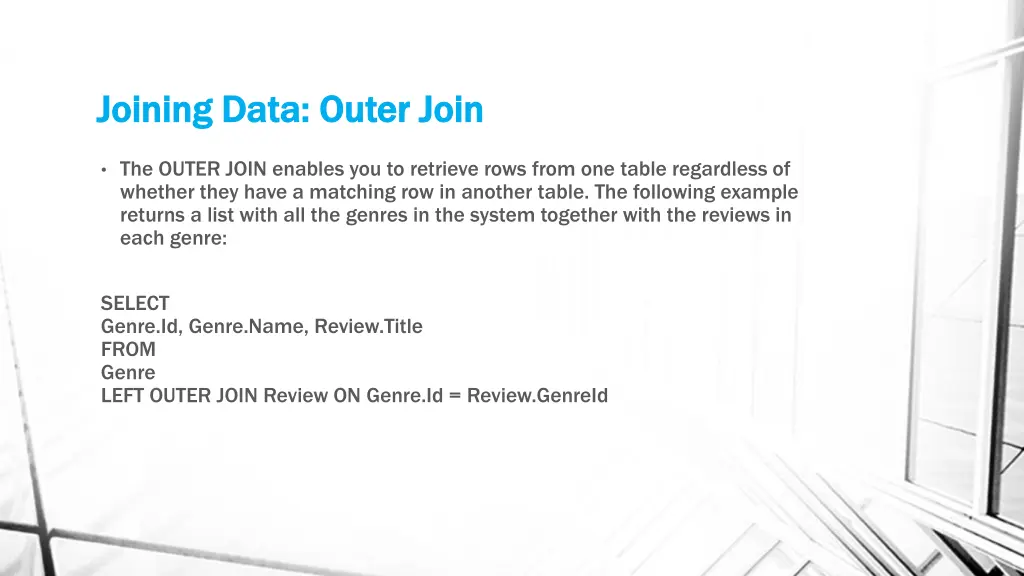 joining data outer join joining data outer join