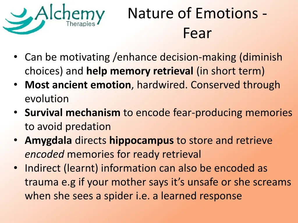 nature of emotions fear