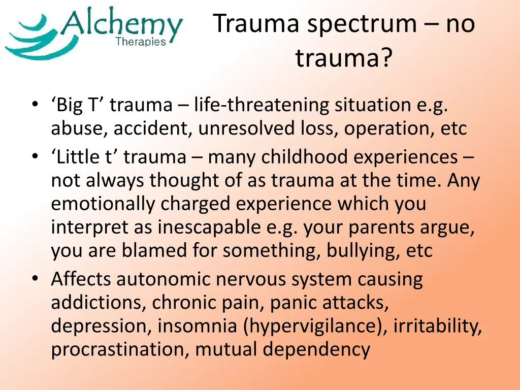 trauma spectrum no trauma