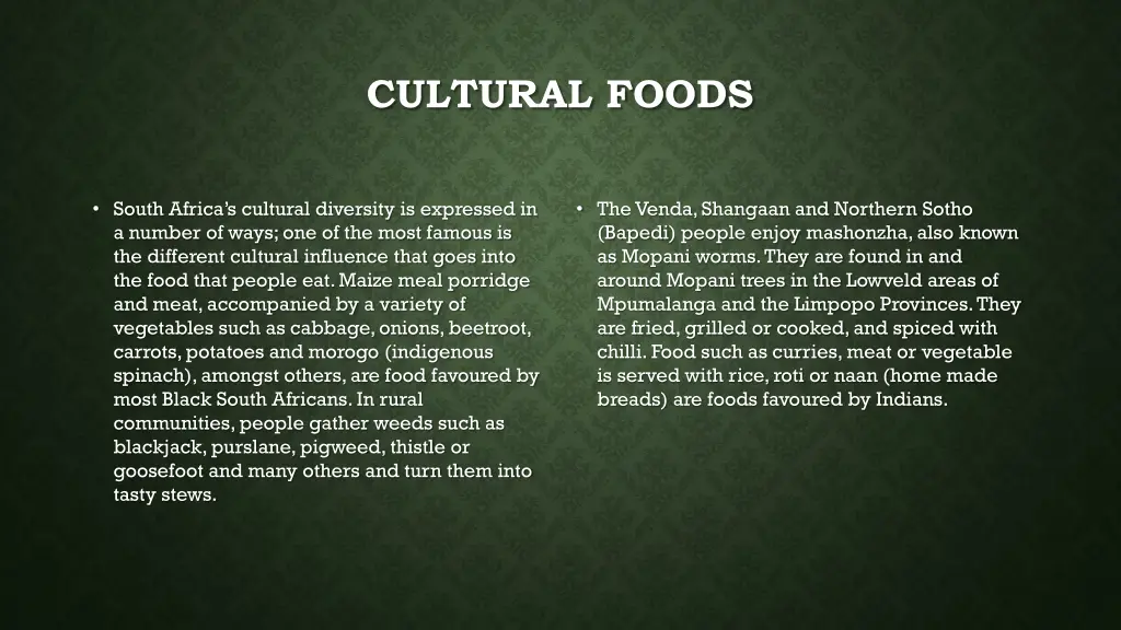 cultural foods