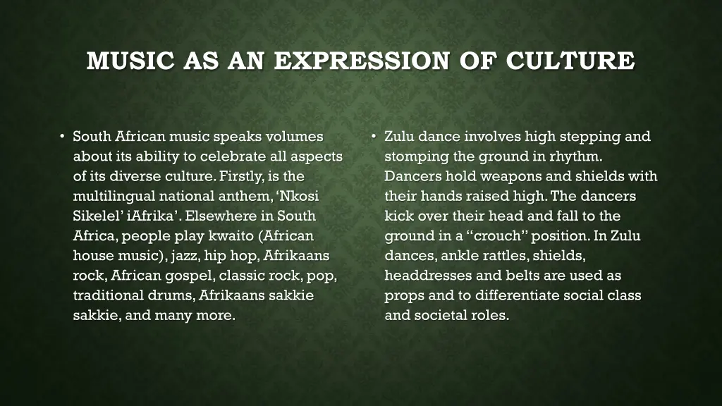 music as an expression of culture