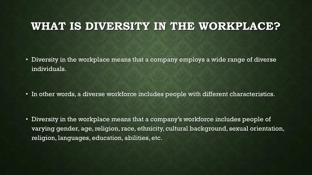 what is diversity in the workplace