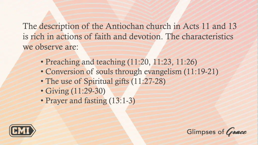 the description of the antiochan church in acts