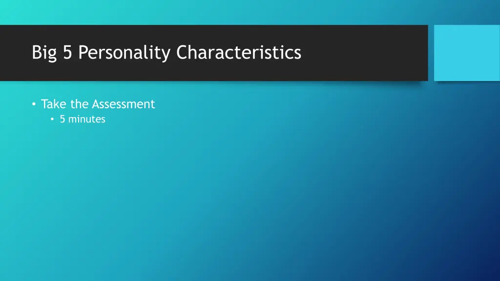 big 5 personality characteristics