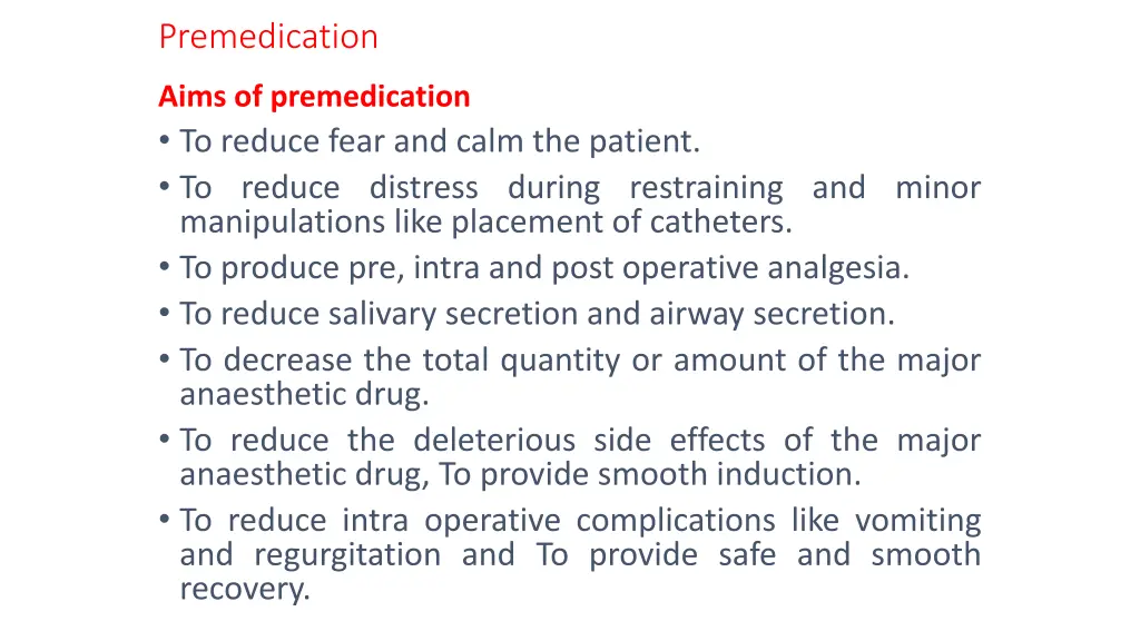 premedication