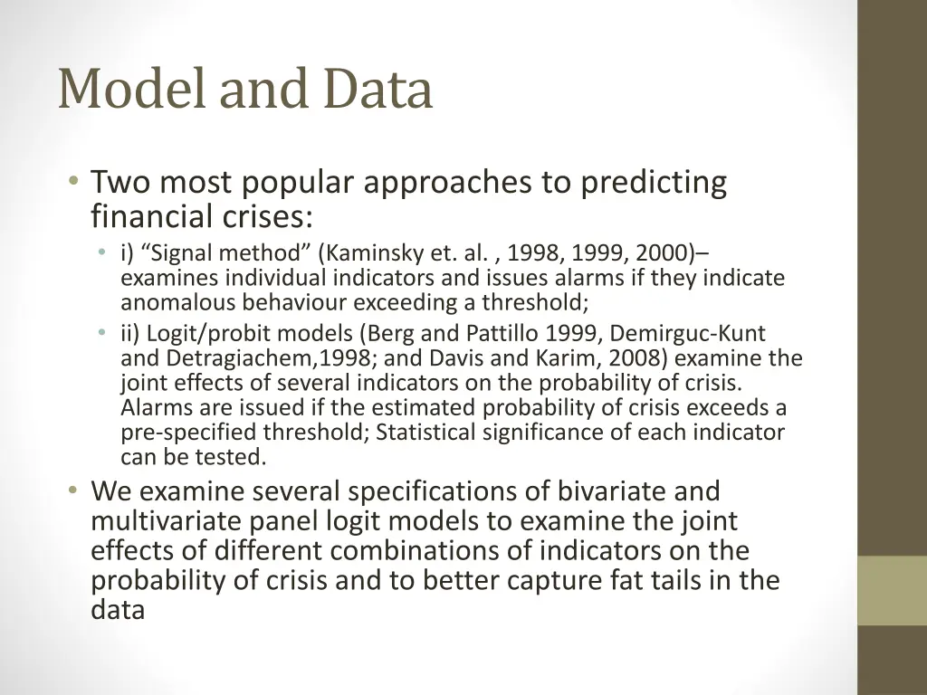 model and data