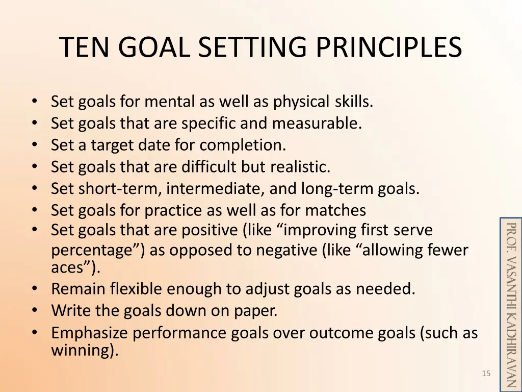 ten goal setting principles