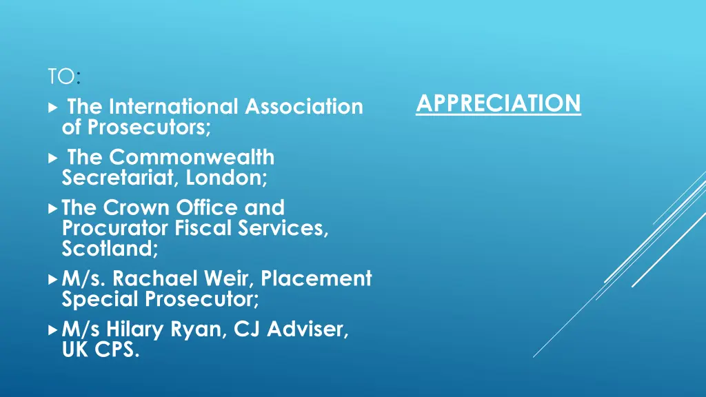 to the international association of prosecutors