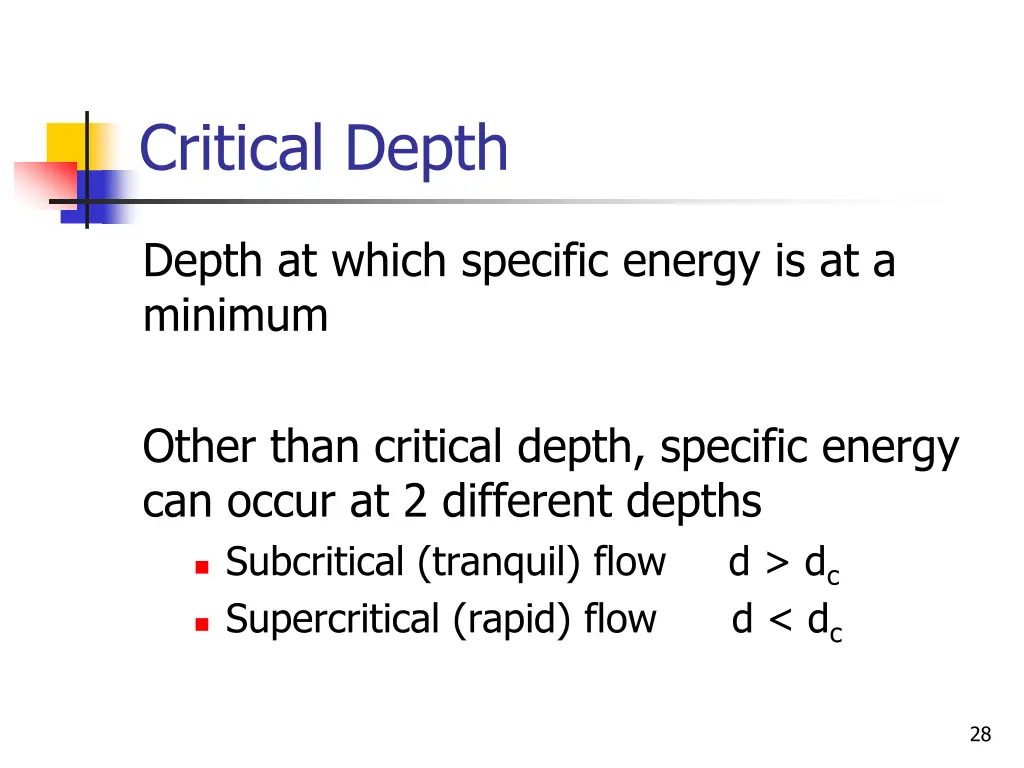 critical depth