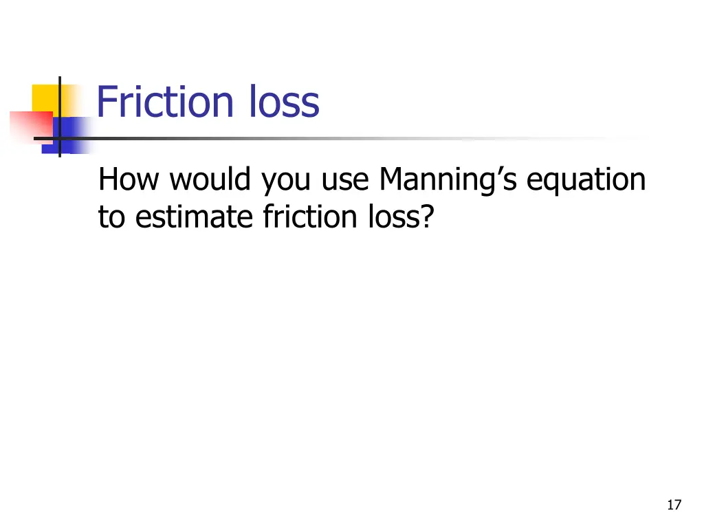 friction loss