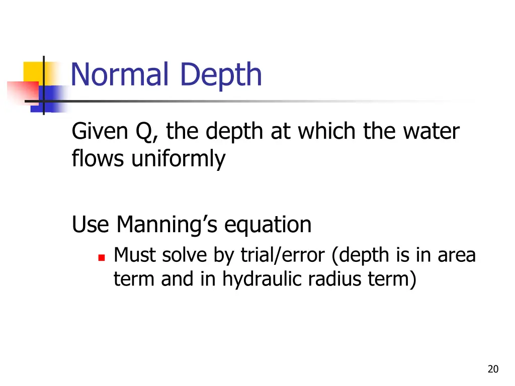 normal depth