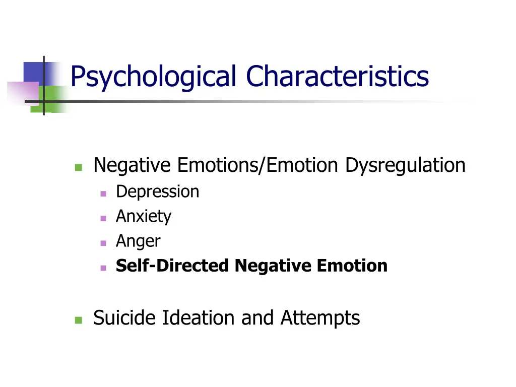 psychological characteristics