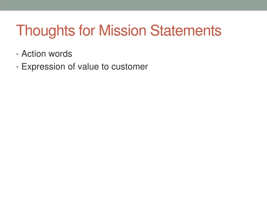 thoughts for mission statements