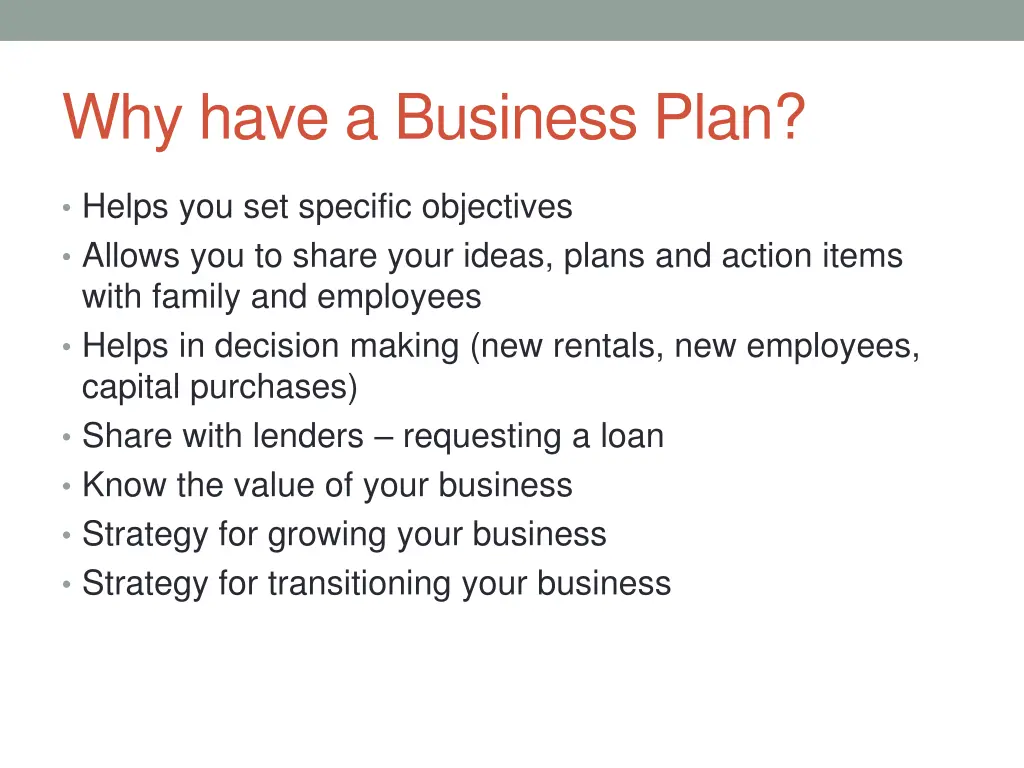 why have a business plan