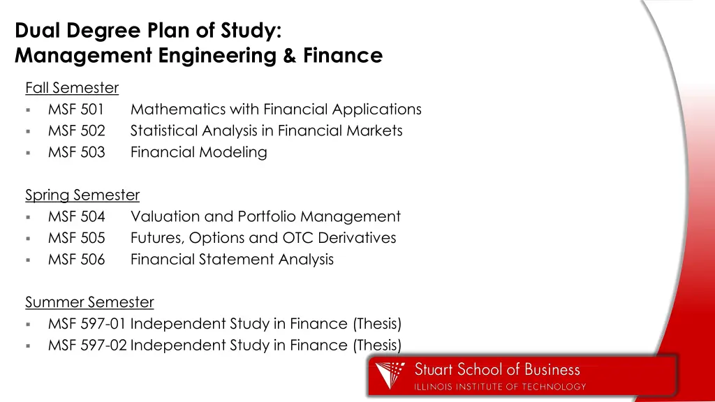 dual degree plan of study management engineering 3