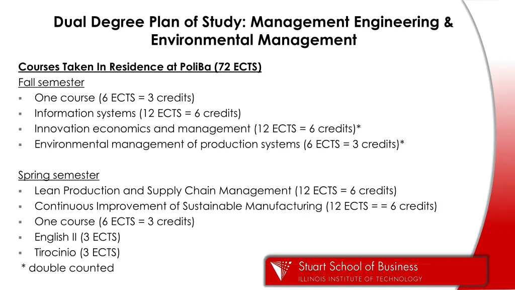 dual degree plan of study management engineering