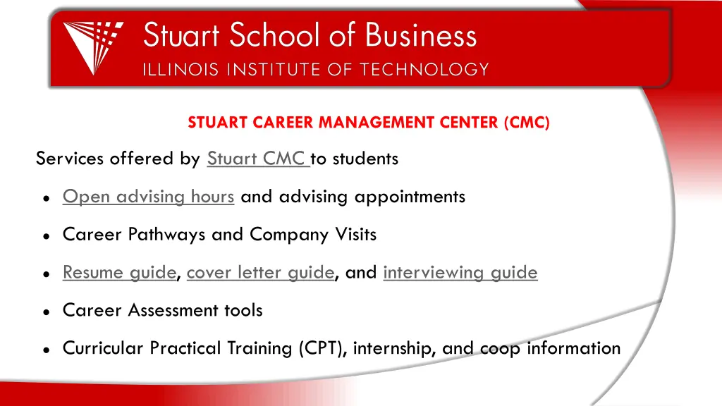 stuart career management center cmc