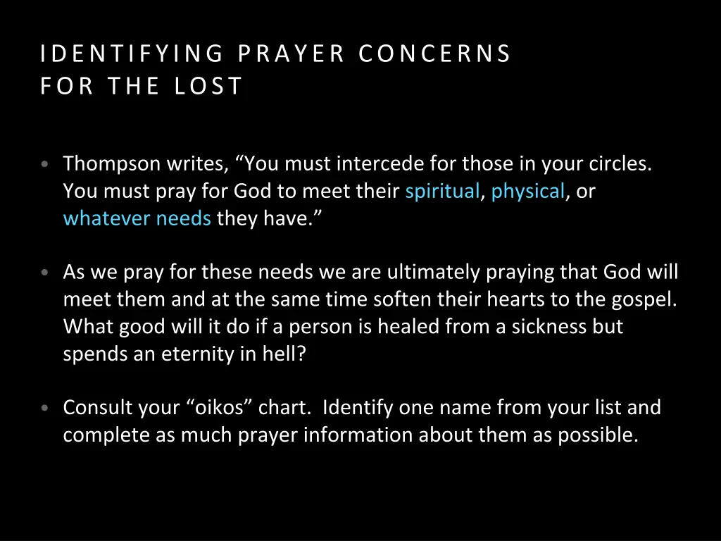 identifying prayer concerns for the lost 1