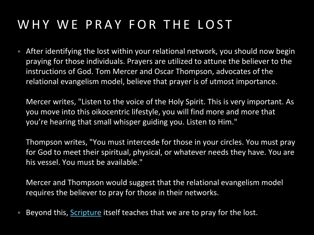 why we pray for the lost