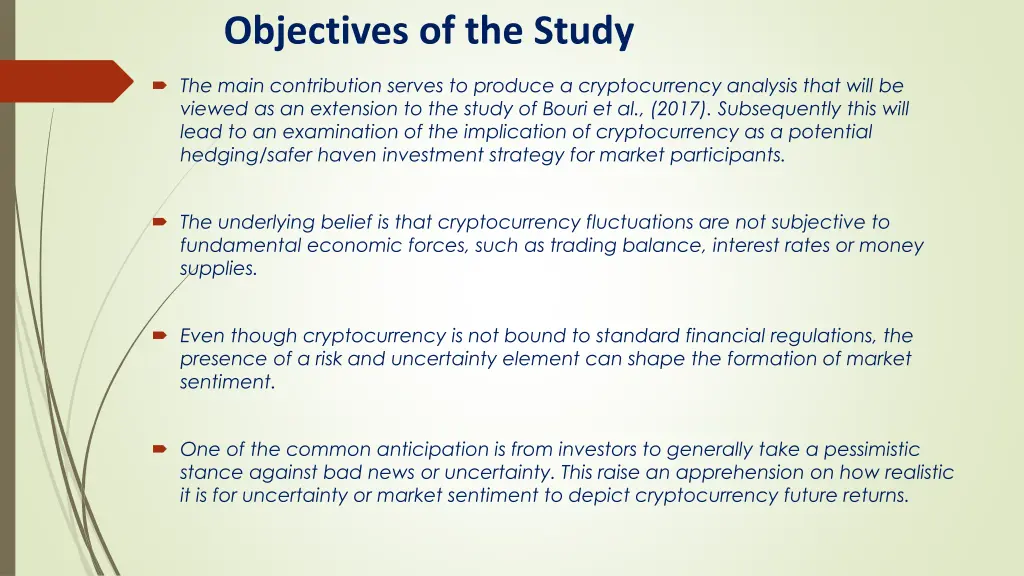 objectives of the study 1