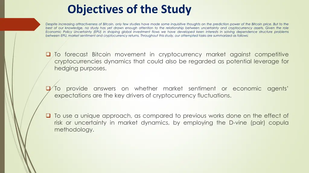 objectives of the study