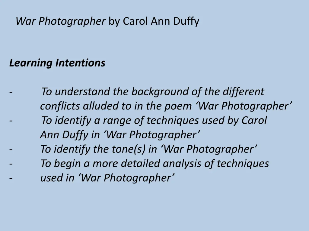 war photographer by carol ann duffy 4