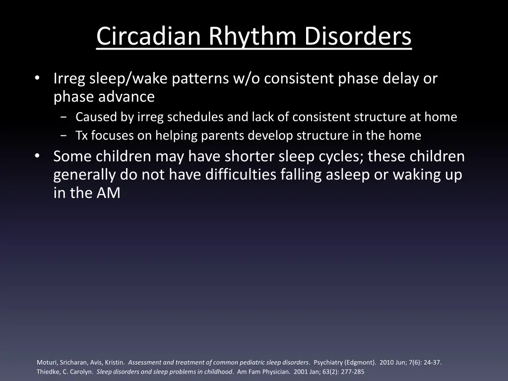 circadian rhythm disorders 1