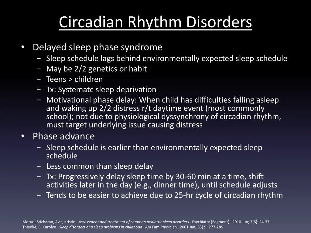 circadian rhythm disorders