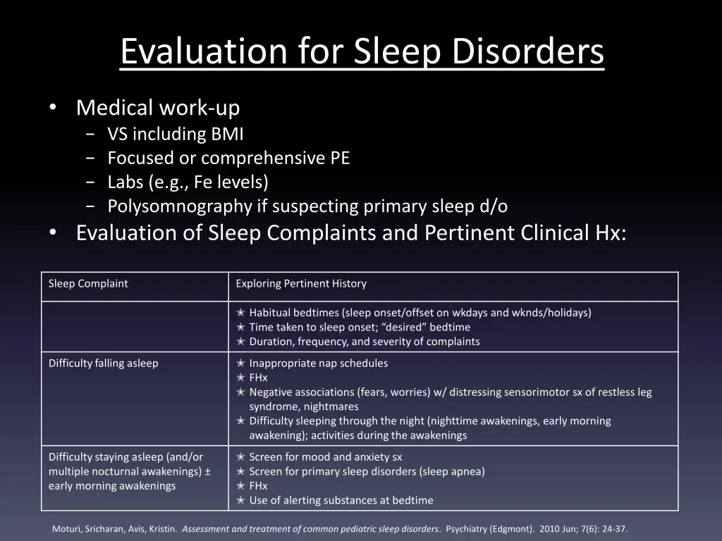 evaluation for sleep disorders 1