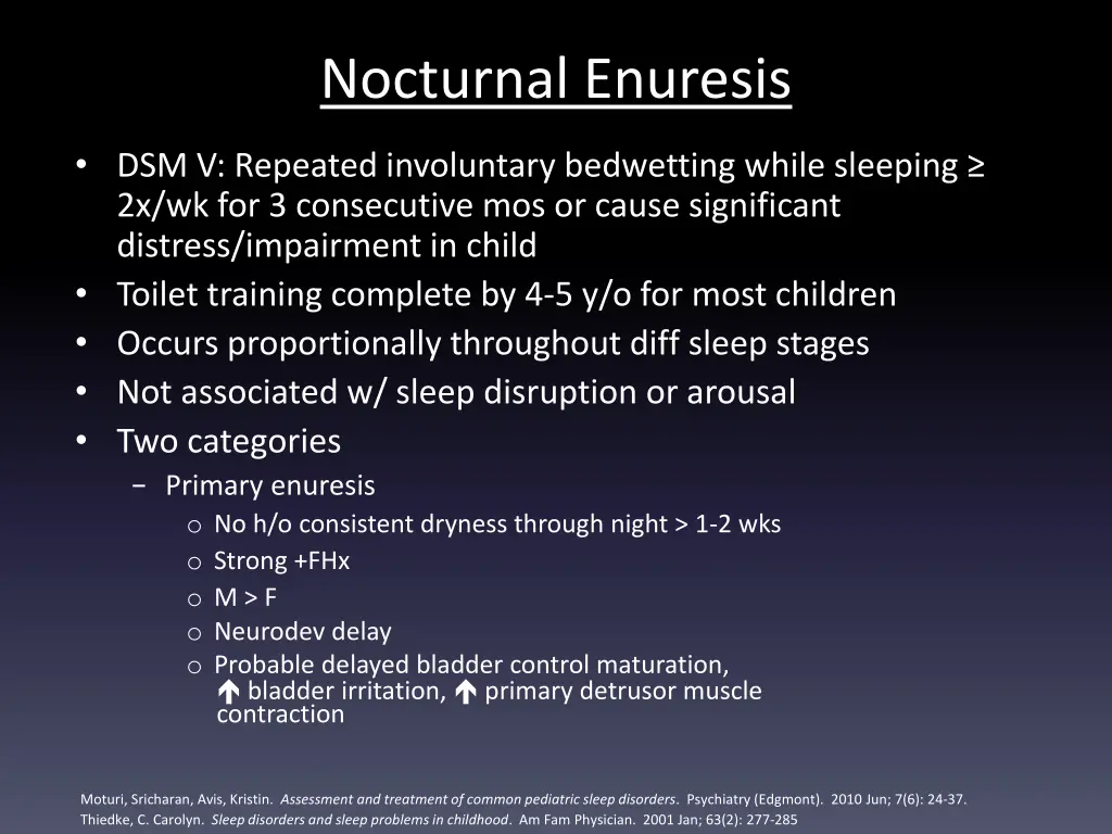 nocturnal enuresis