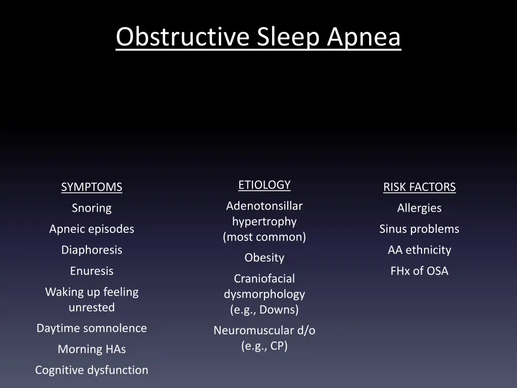 obstructive sleep apnea