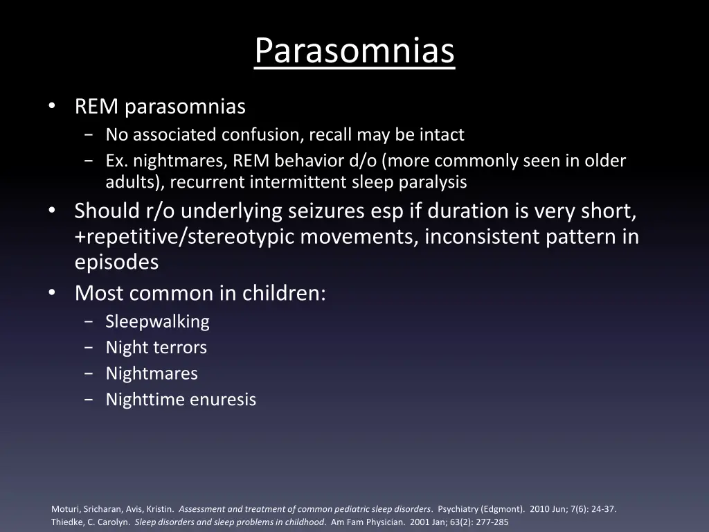 parasomnias 1