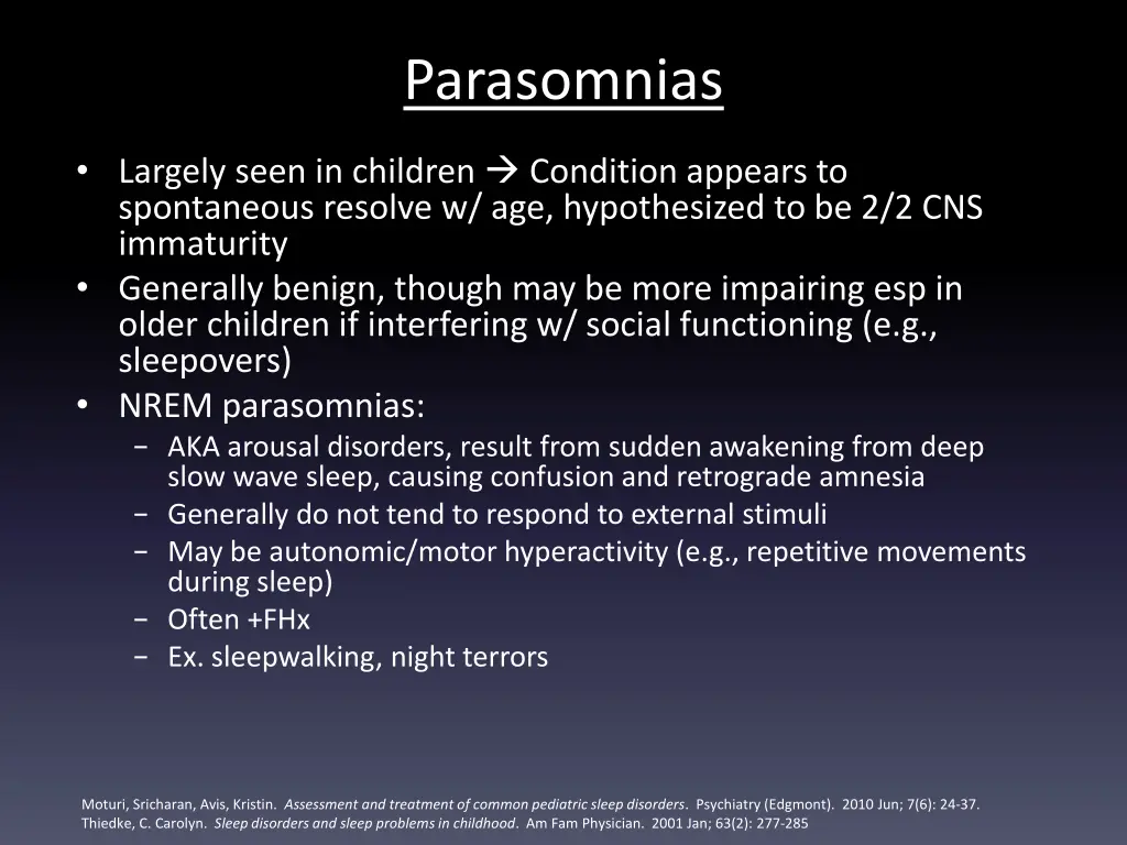 parasomnias