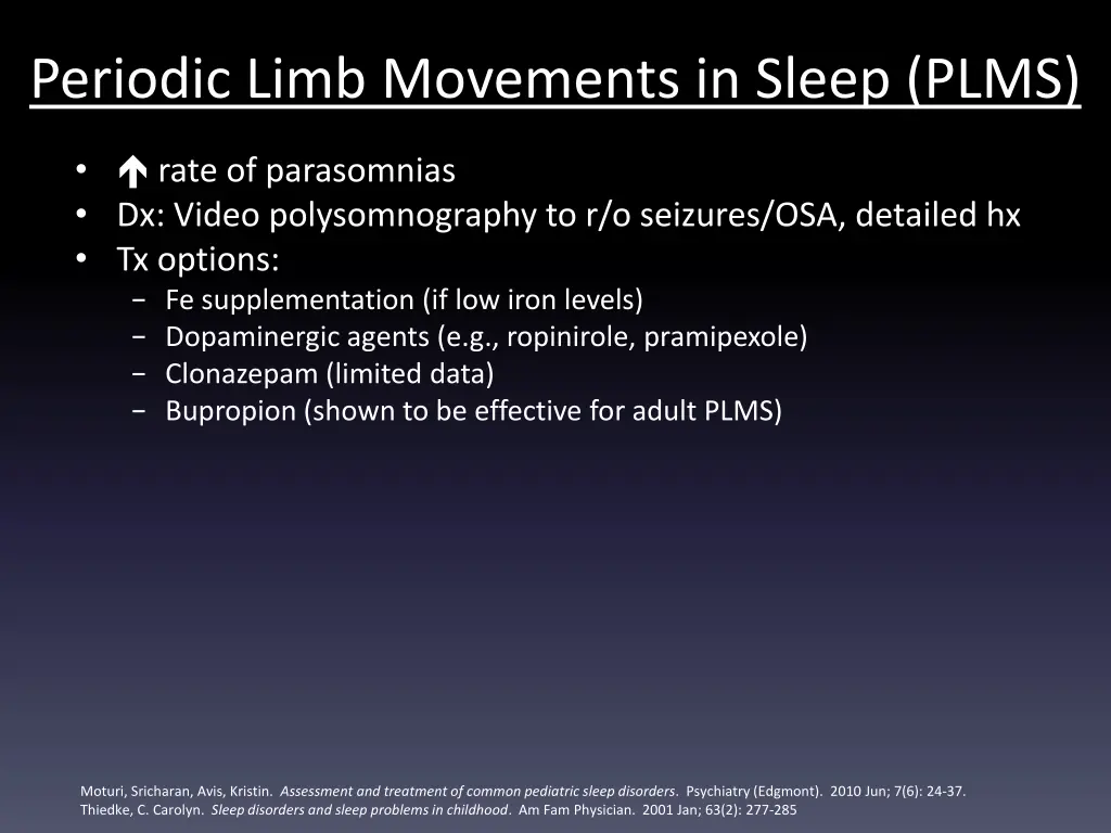 periodic limb movements in sleep plms 1