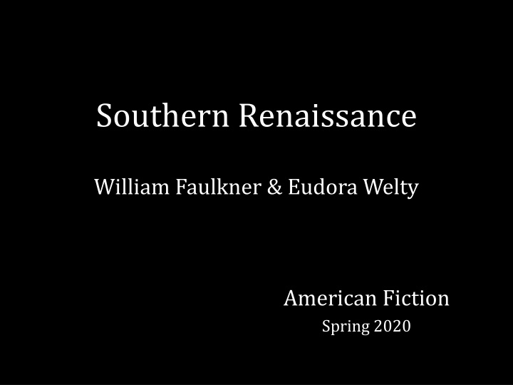 southern renaissance