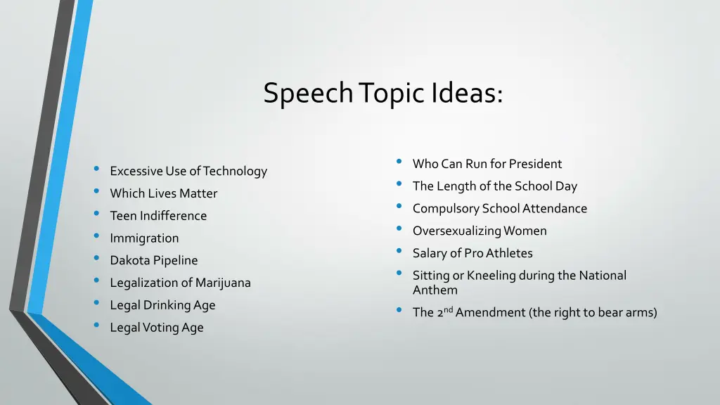 speech topic ideas