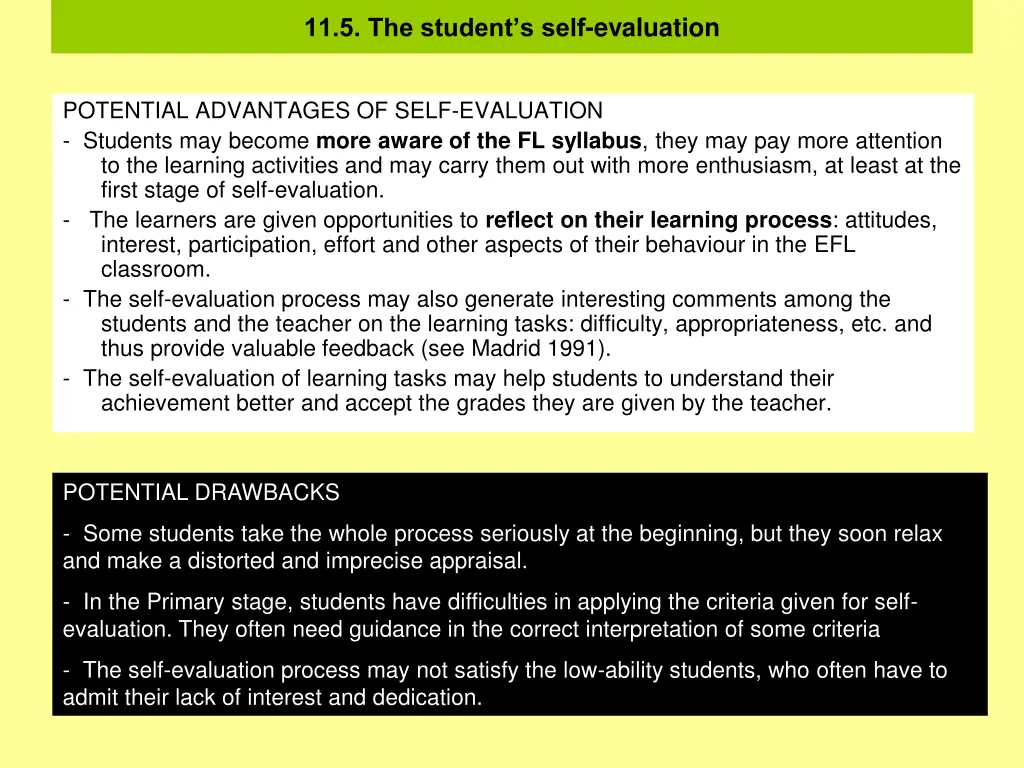 11 5 the student s self evaluation