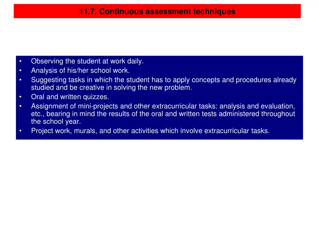 11 7 continuous assessment techniques