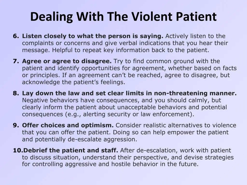 dealing with the violent patient 1