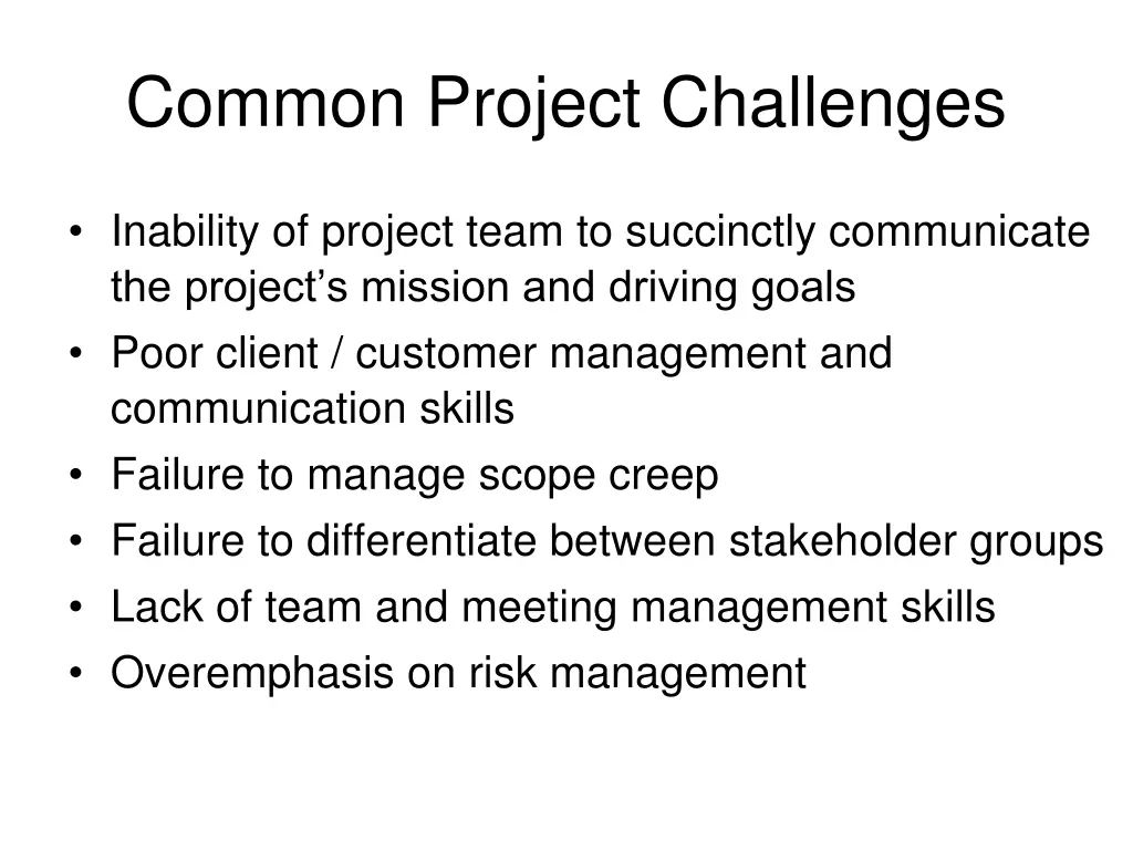 common project challenges