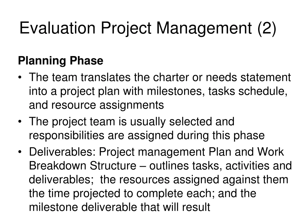 evaluation project management 2