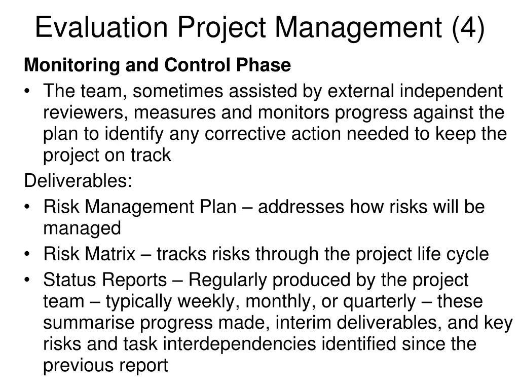 evaluation project management 4