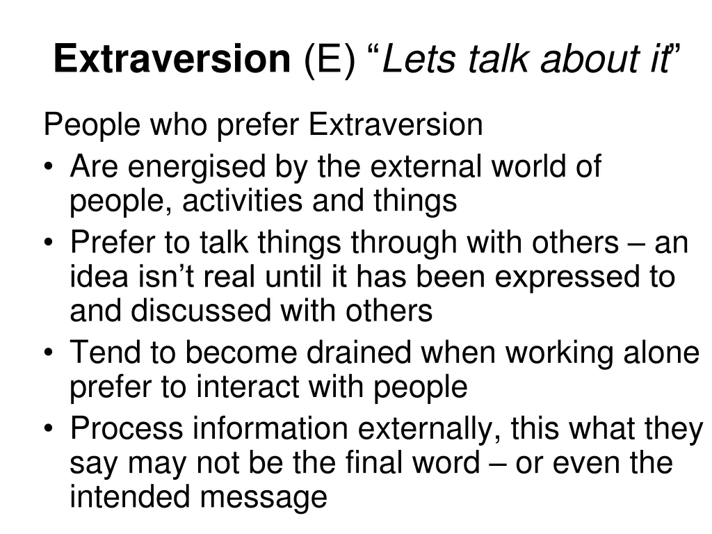 extraversion e lets talk about it