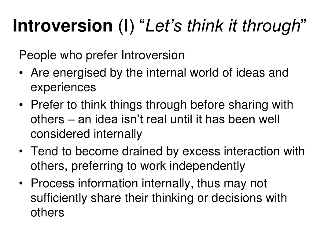 introversion i let s think it through