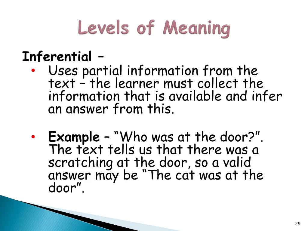 inferential uses partial information from