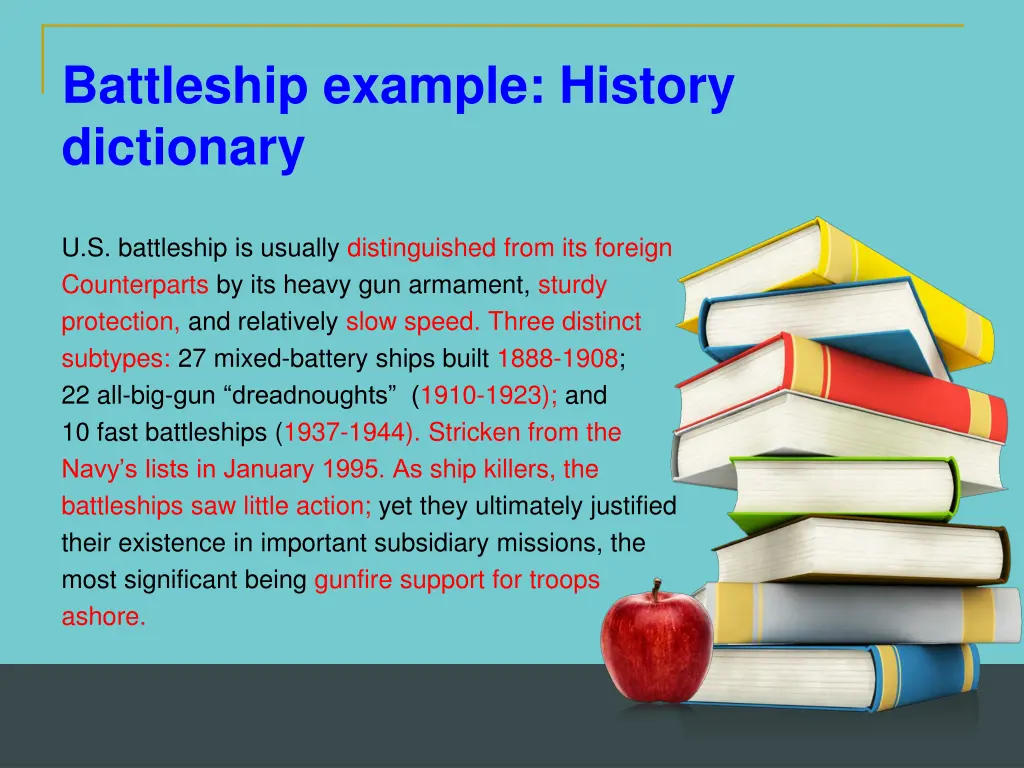 battleship example history dictionary