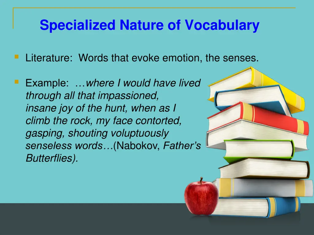 specialized nature of vocabulary 1